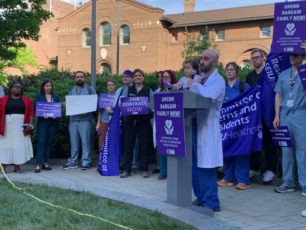 Waseem Lutfi speaking at the rally