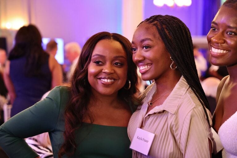 Quinta Brunson poses for photos with fans at Temple University’s Lew Klein Alumni in the Media Awards, where Brunson received the Excellence in Media Award.