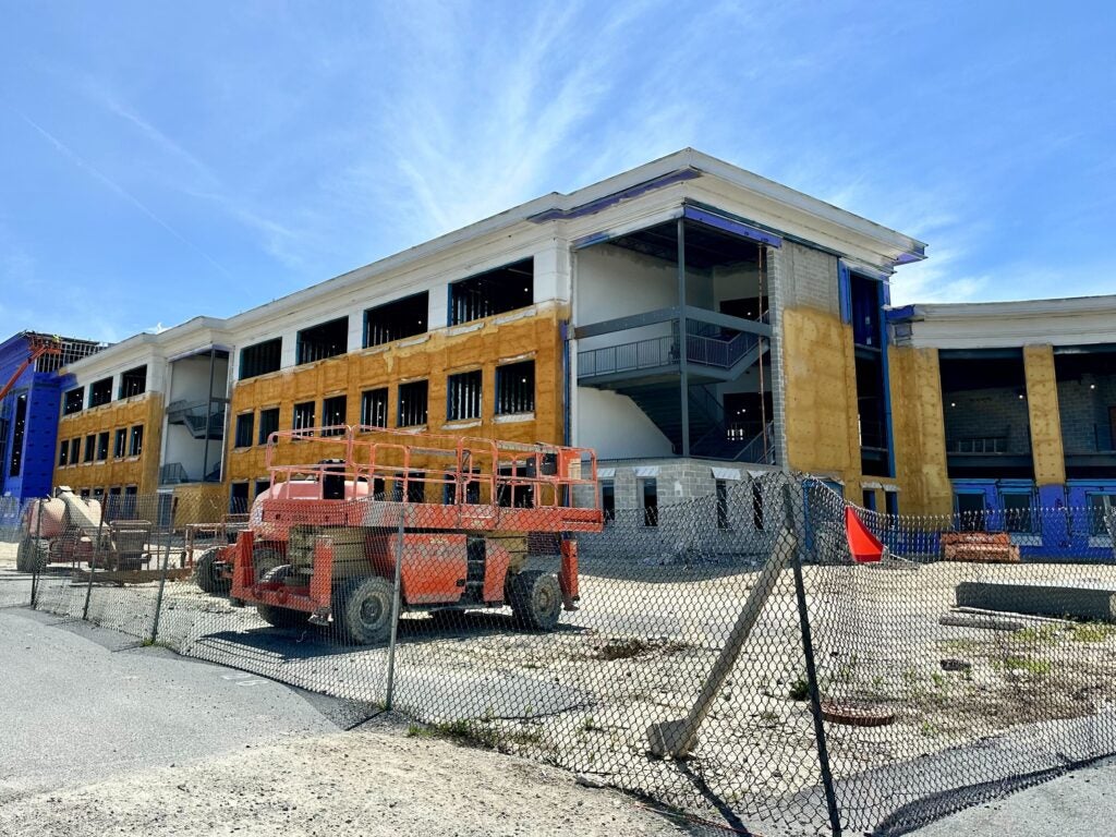 Construction at the school building