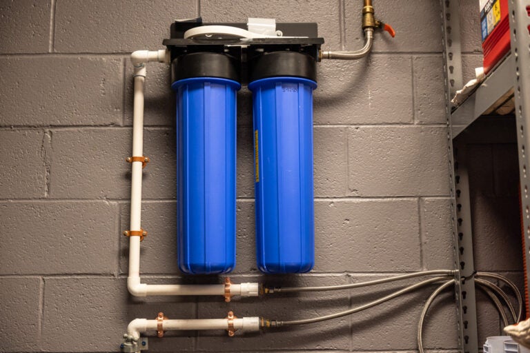 Water filter on the wall