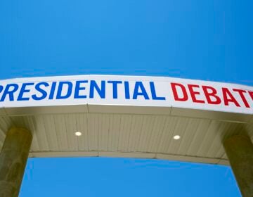 Sign says 'Presidential Debate'