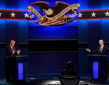 Trump and Biden on the debate stage