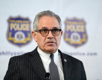 FILE- Philadelphia District Attorney Larry Krasner takes part in a news conference in Philadelphia, Monday, March 11, 2024. Krasner, the elected prosecutor in Philadelphia, lost a court decision Friday, June 14, 2024, in his lawsuit seeking to halt a law that directed the appointment of a special prosecutor by the attorney general's office to handle crimes on the city's mass transit system.  (AP Photo/Matt Rourke, File)