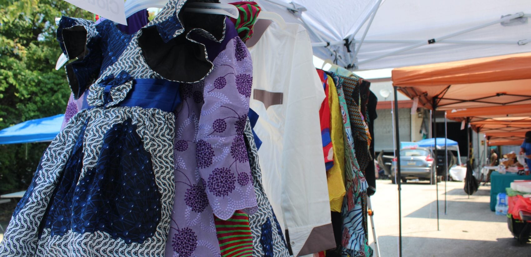 Vendors sold clothes, food, and other items from different African countries. (Emily Neil/WHYY)