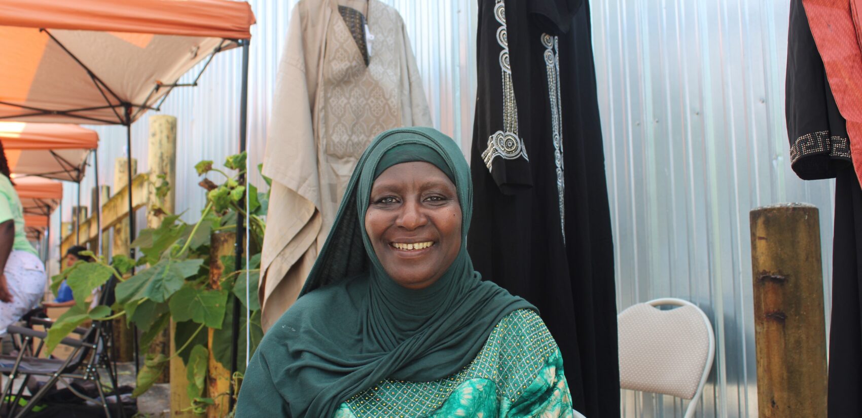 Hafsat Yusuf, a South Philly resident, often sells clothing from Nigeria, where she was born and raised. (Emily Neil/WHYY)