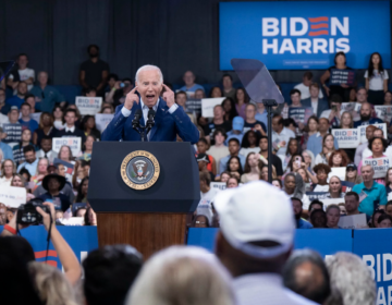 Joe Biden speaking on stage