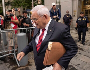 Sen. Robert Menendez, D-N.J., leaves Manhattan federal court, Thursday, June. 6, 2024, in New York. (AP Photo/Yuki Iwamura)