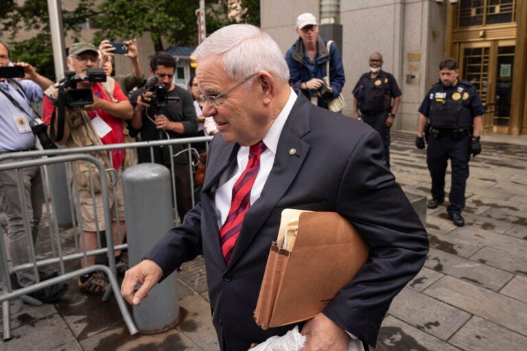 Sen. Robert Menendez, D-N.J., leaves Manhattan federal court, Thursday, June. 6, 2024, in New York. (AP Photo/Yuki Iwamura)