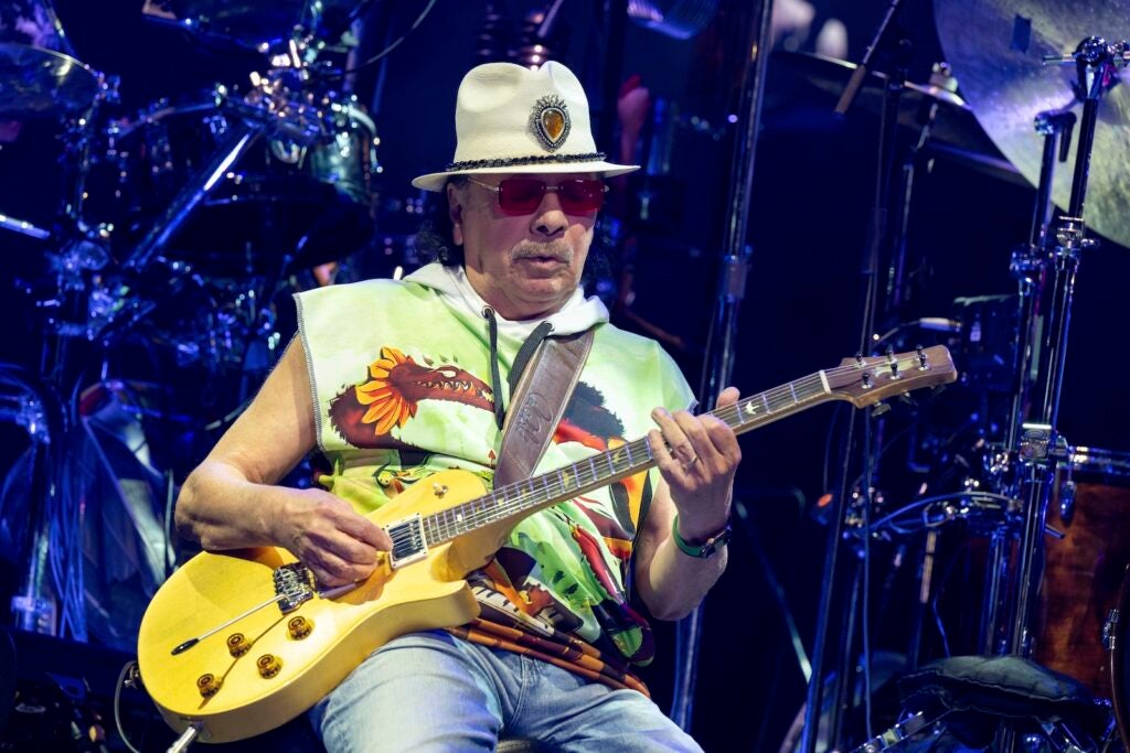 Carlos Santana performs at Gas South Arena on Tuesday, June 18, 2024, in Duluth, Ga