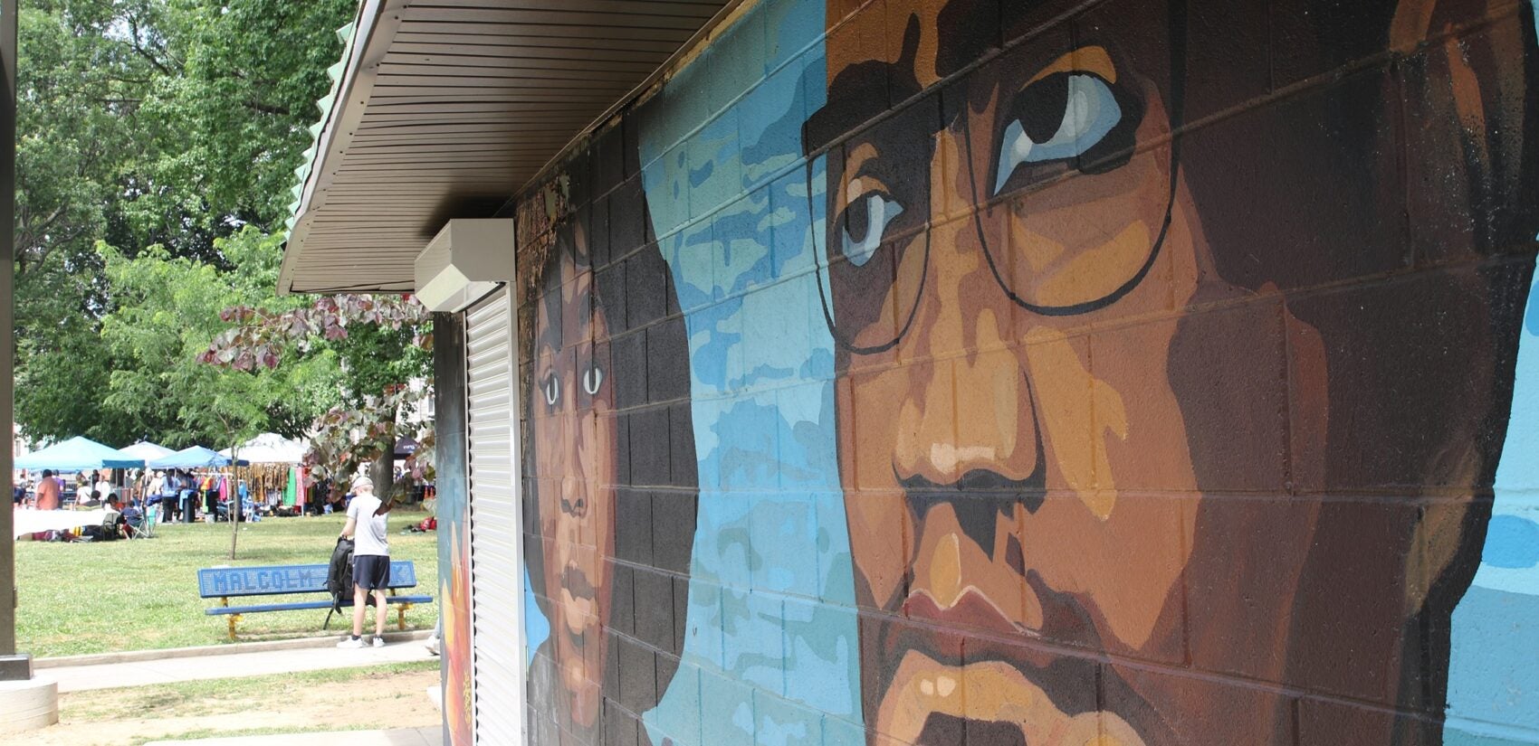 Malcolm X Park hosted the Juneteenth Festival, the landing spot for the parade performers and onlookers swinging through West Philadelphia. (Cory Sharber/WHYY)