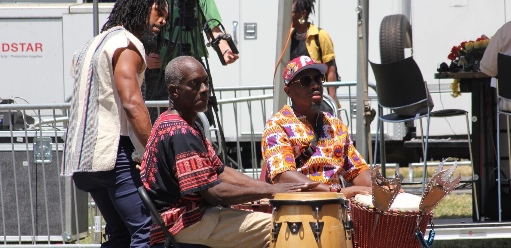 Philadelphia's Juneteenth Parade proceeded down 52nd Street from just outside the Mann Center to the festival at Malcolm X Park on June 16, 2024. (Cory Sharber/WHYY)