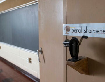 pencil sharpener in a classroom