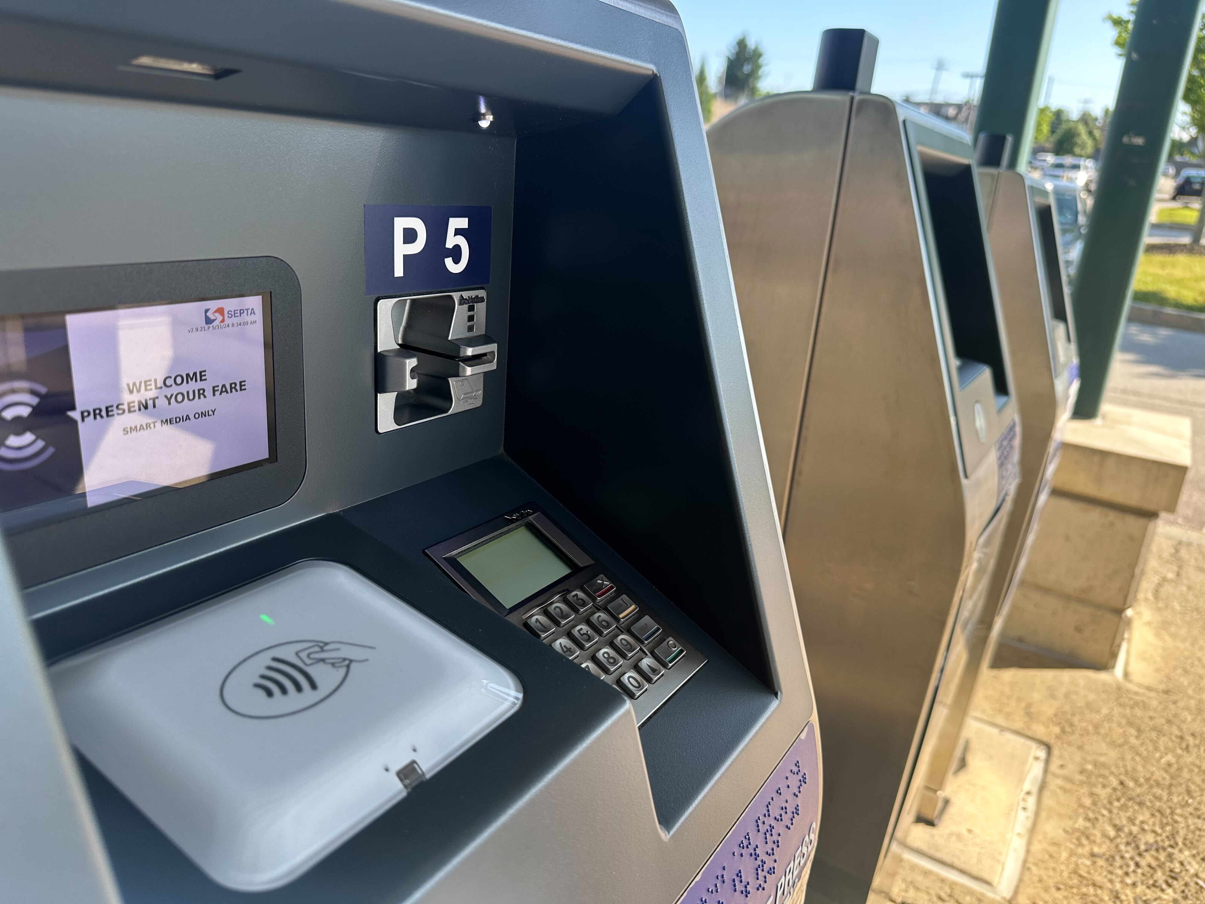 A parking lot kiosk at the Fort Washington SEPTA Regional Rail train station 