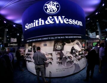 Smith and Wesson display at a gun show
