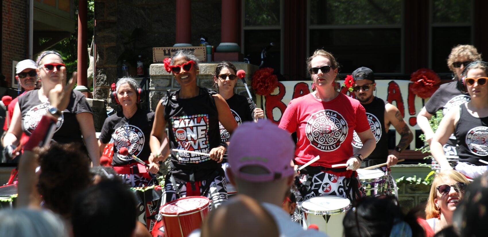 Batala Philly playing drums