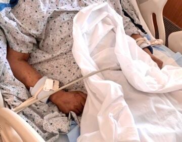A carpenter who is undocumented and uninsured recovers in a hospital bed after being struck by a motorcycle on Roosevelt Boulevard in Philadelphia, Pa. (Courtesy of Claudia).