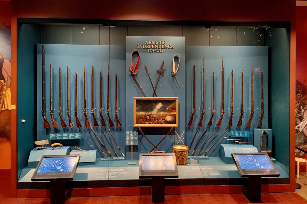 A display of weapons at the museum