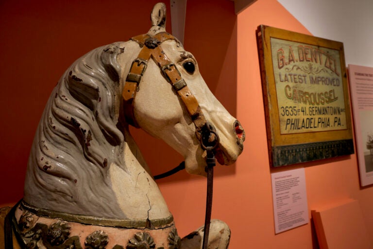 Close up of a carousel horse