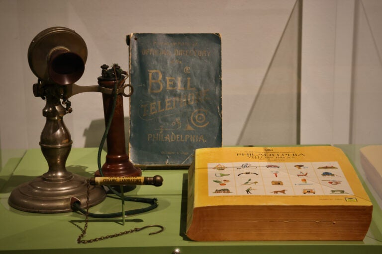 Old telephone on display