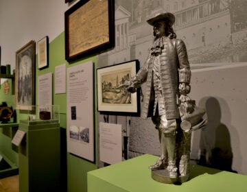 mini sculpture of William Penn on display