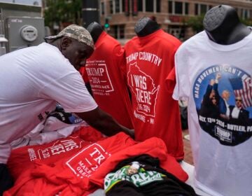 Vendor selling shirts outside of RNC
