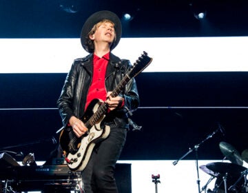 Beck performs at the 2016 KROQ Almost Acoustic Christmas at The Forum on Sunday, Dec. 11, 2016, in Inglewood, Calif. He will play with the Philadelphia Orchestra on Thursday. (Photo by Amy Harris/Invision/AP)