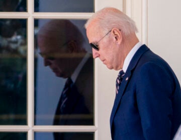 President Joe Biden walks out of the Oval Office of the White House in Washington