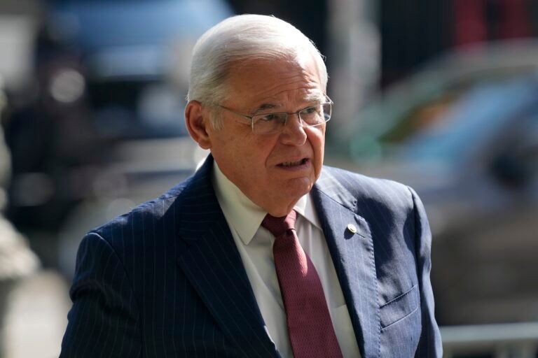 Sen. Bob Menendez, D-N.J., enters federal court in New York, Tuesday, July 16, 2024.