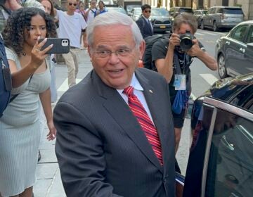 U.S. Sen. Bob Menendez, D-N.J., leaves federal court following the day's proceedings in his bribery trial, Thursday, July 11, 2024, in New York.