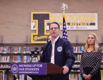 Josh Shapiro speaking at a podium