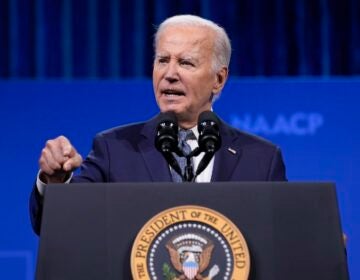 President Joe Biden speaks at the 115th NAACP National Convention in Las Vegas, July 16, 2024.
