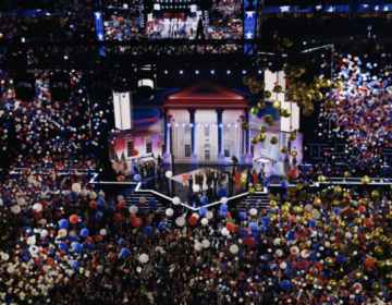 Balloons drop as the final day of the Republican National Convention ends.