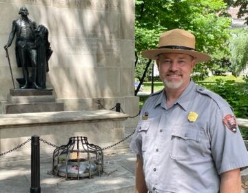 Steve Sims, head of Independence National Historic Park, at Washington Square Park in Philadelphia.