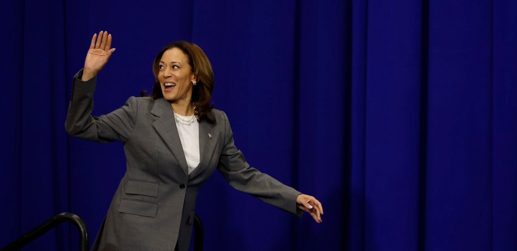 Vice President Harris arrives to deliver remarks on reproductive rights at the University of Maryland on June 24, 2024, the second anniversary of the Supreme Court ruling that overturned Roe v. Wade. (Kevin Dietsch/Getty Images/Getty Images North America)