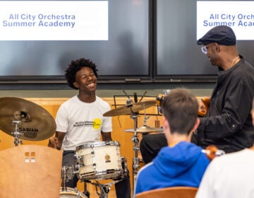 Elijah Booker on drums with Gerald Veasley