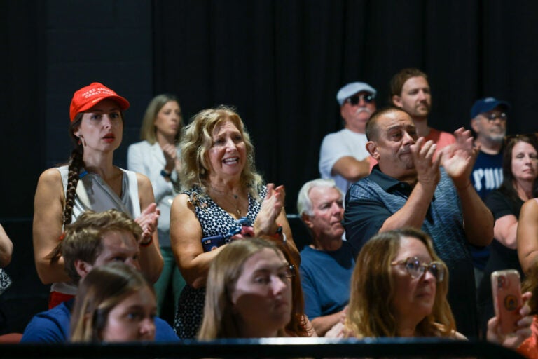 People in the crowd at JD Vance's rally