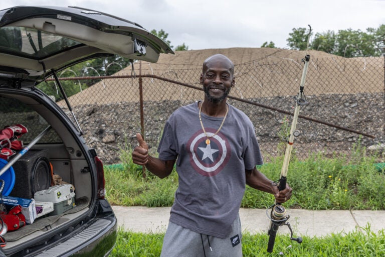 Steven Allen was disappointed to find Bartram’s Garden trail closed when he came to fish along the Schuylkill River on Aug. 7, 2024.