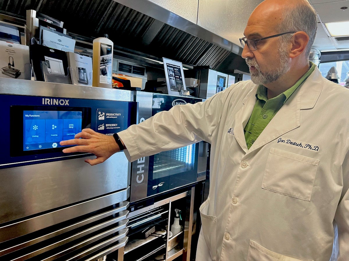 Jonathan Deutsch, a culinary arts professor at Drexel University, says blast freezers are much colder and freeze much faster than regular freezers. (Zoe Read/WHYY)