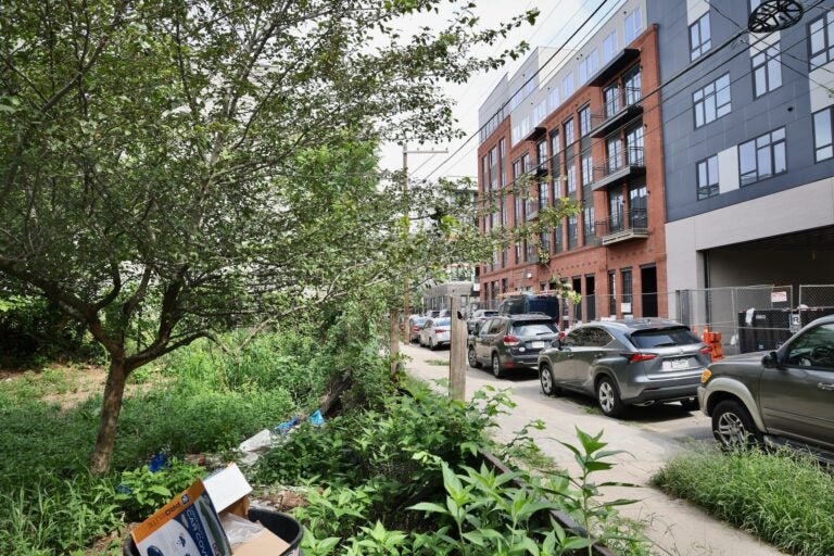 new apartments sit across the street from the lot