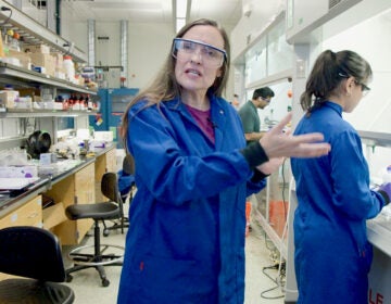 Erha Andini and Susan Phillips in the lab