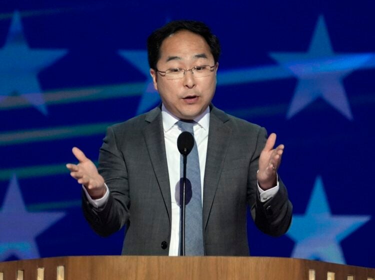 Andy Kim speaking at the DNC