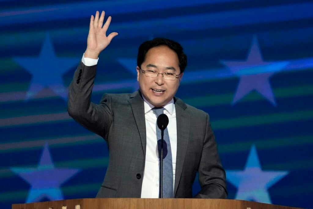 Andy Kim speaking at the DNC