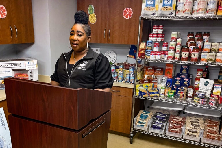 Felicia Hopson speaking at a podium