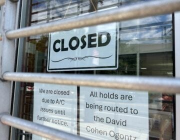 a Closed sign at the library