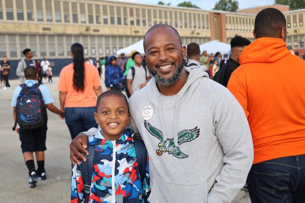 Yuseff Gilmore-Bey with his son