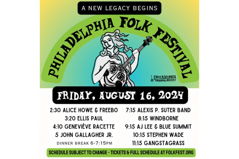 a flyer for the first day of Philadelphia Folk Festival