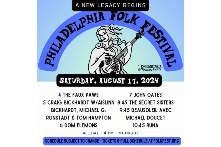 a flyer for the second day of Philadelphia Folk Festival