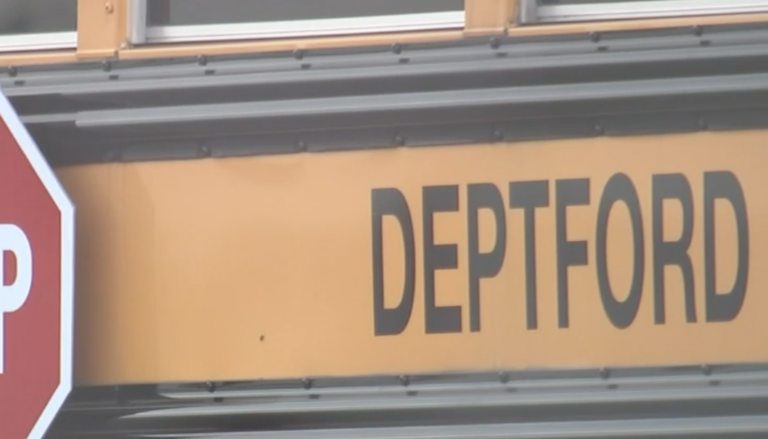 a close-up of a Deptford school bus