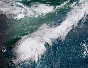 a satellite image of Hurricane Debby