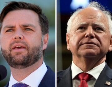 This combination photo shows Republican vice presidential nominee Sen. JD Vance, R-Ohio (left) and Democratic vice presidential nominee Minnesota Gov. Tim Walz.